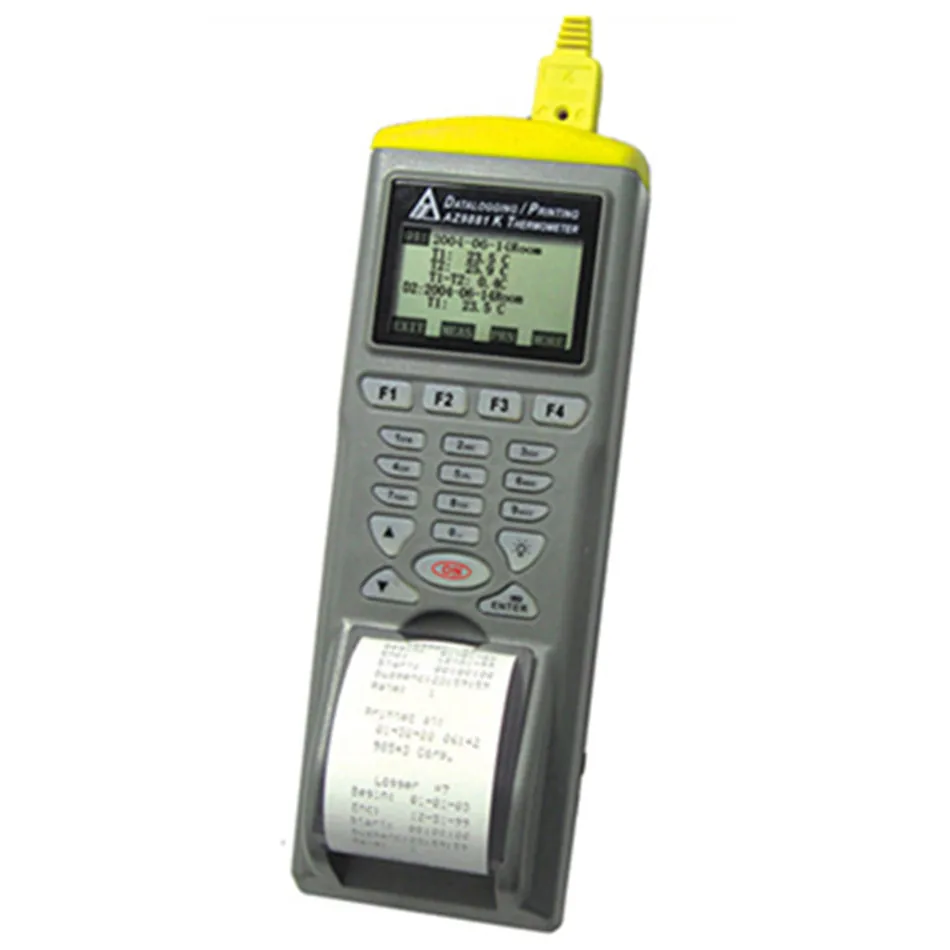 AZ9881 Digital Dual Input Thermocouple Temp Logger with Printer Automatic Recording Big Dot Matrix LCM