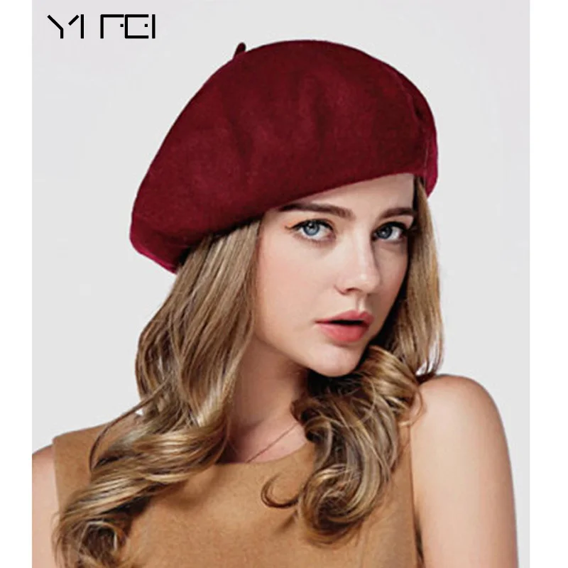 

Winter Women Hat Vintage Berets Wool 32colors Cap Pillbox Hat Gorras Planas Hombre Hats Beret Boinas Mujer Wool Beanie Hat