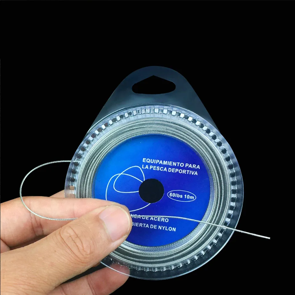 1Pcs Fishing steel wire Fishing lines 10m max power 7 strands super soft wire lines Cover with plastic Waterproof GSX