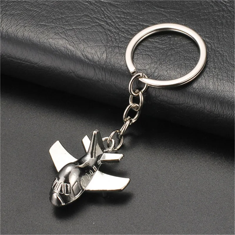 Creative helicopter keychain metal stainless steel transport Fighter key ring aircraft modeling novelty free shopping