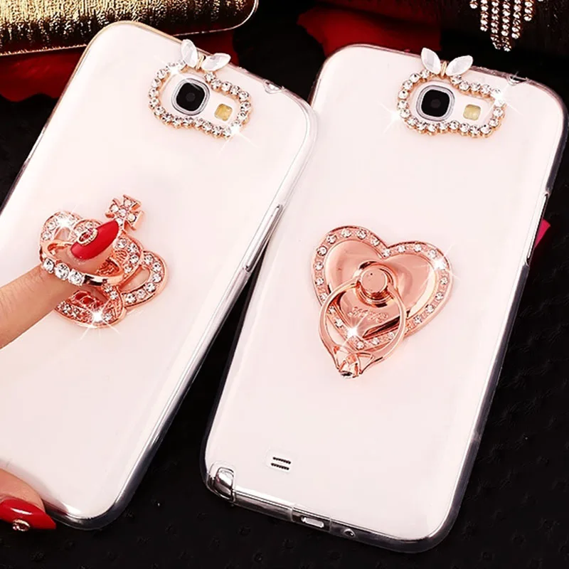 Funda de TPU suave para Samsung Galaxy S8 Plus S9, cubierta de silicona J2 J5 J7 Prime, soporte de anillo de brillo de lujo, funda de teléfono A5 A7 2017