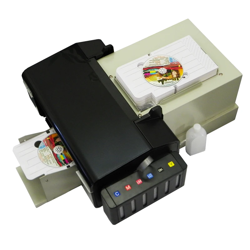 CD Printer DVD Disc Printing Machine automatic PVC Card Printers for Epson L800 with 50pcs CD/PVC Tray