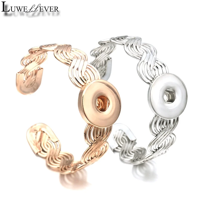 Interchangeable 152 Metal Bracelet 18mm Snap Button Charms Bangle For Women Jewelry Gift