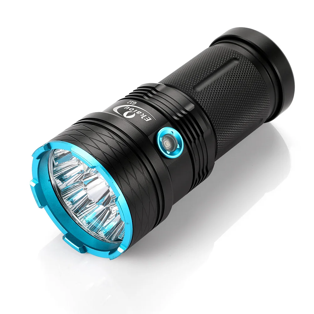 New Outdoors 3 Mode 12 LED Flashlight Tactical Torch & 18650 Battery And Charger