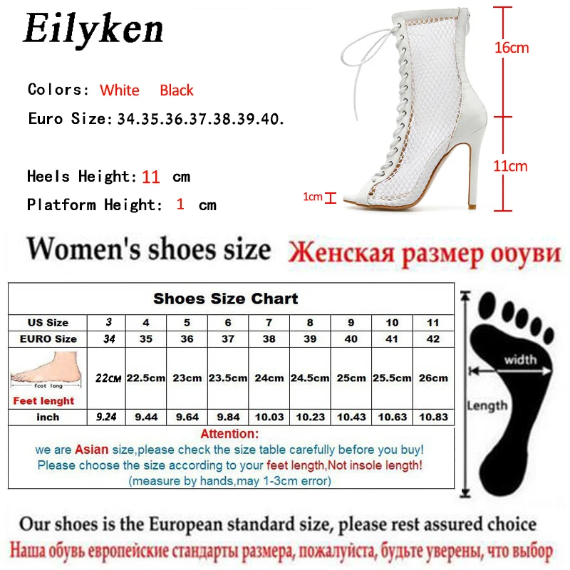 Eilyken High Quality Gladiator Stiletto Heel Women Boot Sandals Peep Toe Cross-tied Lace-Up Sexy Hollow Out Pumps Shoes