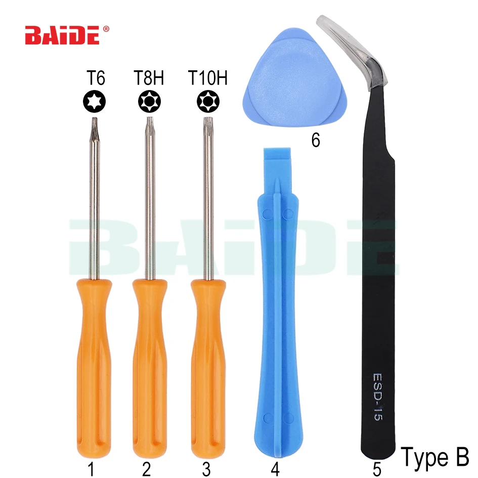 

6 in 1 Security Screwdriver for Xbox 360/ PS3 / PS4 Tamperproof Hole Repairing Opening Tool Screw Driver Torx T6 T8 T10