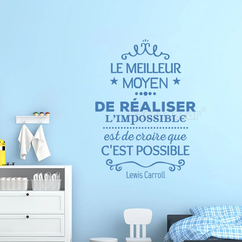 Stickers Le Meilleur Vinyl Wall Decal Mural Art Wallpaper Living Room Home Decor Poster Lewis Carroll Quote House Decoration