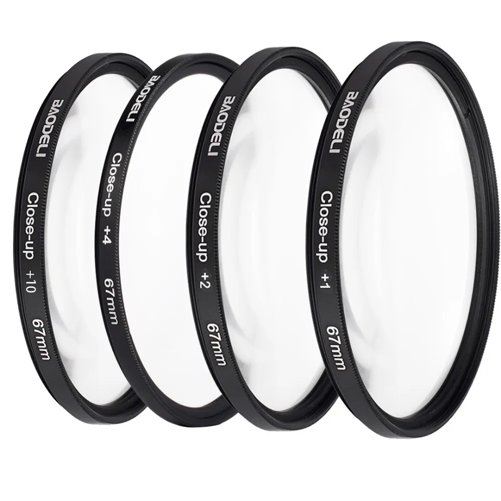 BAODELI One Set Camera Lens Filtro Concept Close Up 1 2 4 10 Macro Filter 49mm 52 55 58 62 67 72 77 82 mm For Cannon Nikon Sony