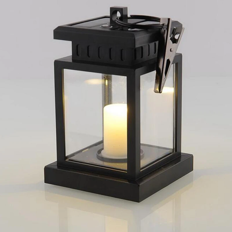 

2019 NEW LED Solar light Waterproof Garden Light Flickering Flameless Candle Outdoor Lighting Hanging Solar Lantern for Camping