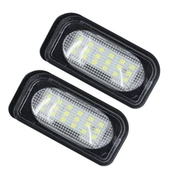 2Pcs CanBus Error Free License Plate LED Light For Mercedes-Benz W203 5D 4D Door Number lamp white 12V