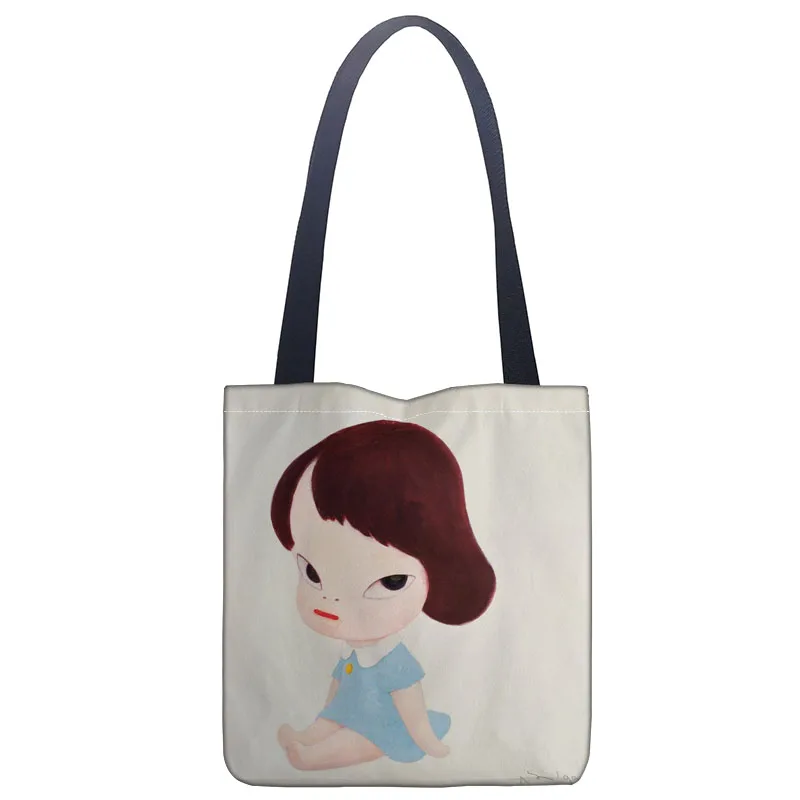 Custom Nara Yoshitomo printing shoulder bag canvas tote bag shopping travel book handbag custom logo