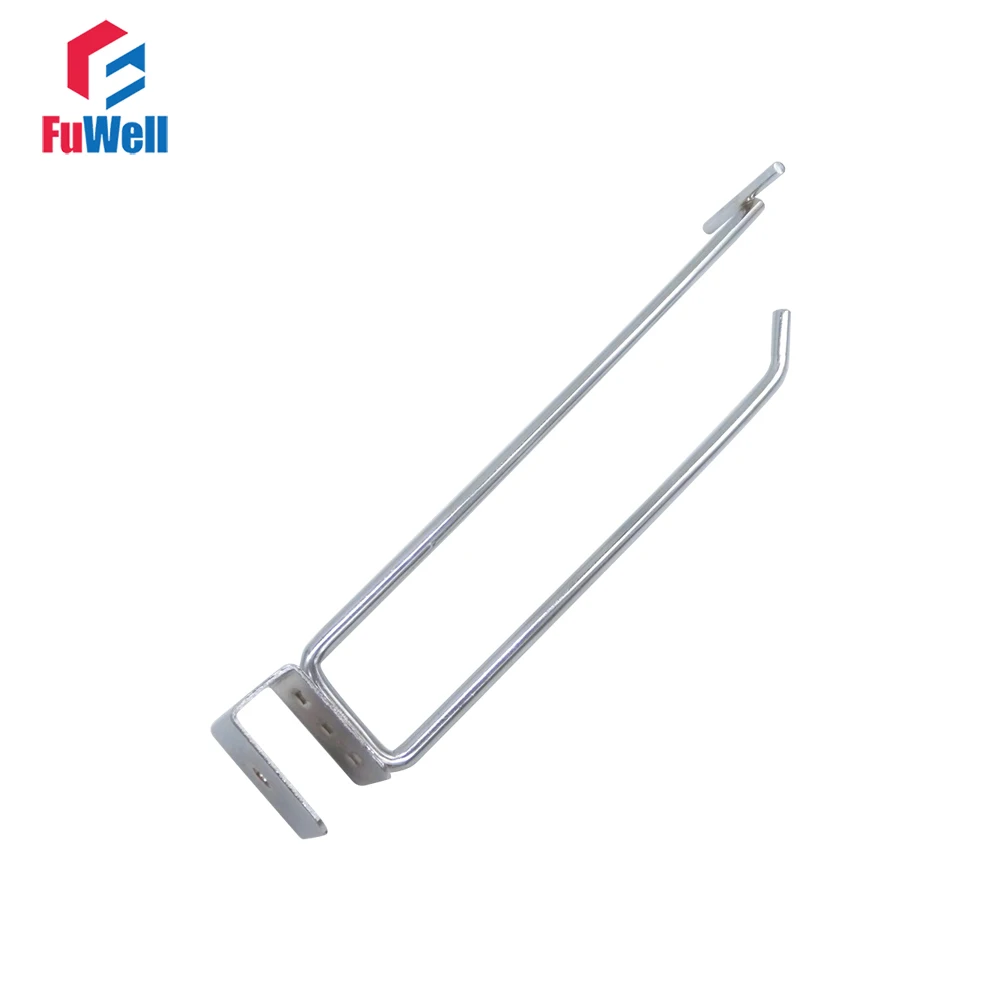 5pcs Slatwall Hooks 150/200/250/300/350mm Supermarket Display Hook Hanger Fit 30x15mm Square Tube Display Hooks