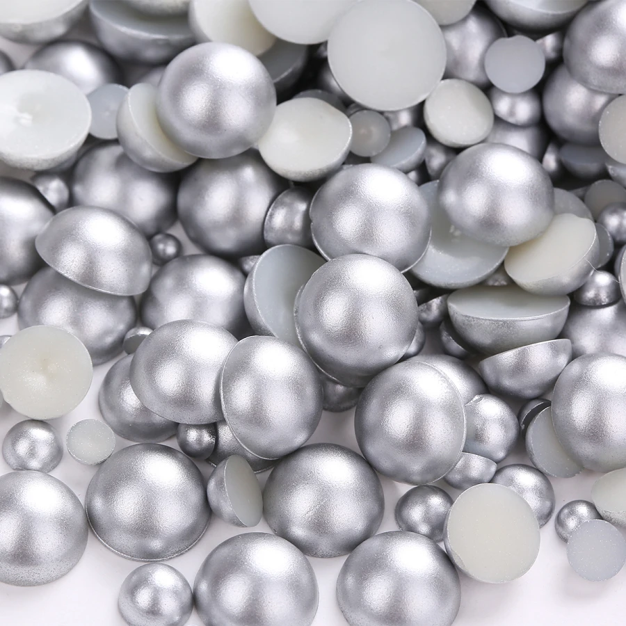 Mieszane 3mm 4mm 5mm 6mm, 8mm, 10mm, 1000 sztuk akrylowe koraliki perłowe koraliki imitacja pół okrągły Flatback do tworzenia biżuterii DIY akcesoria