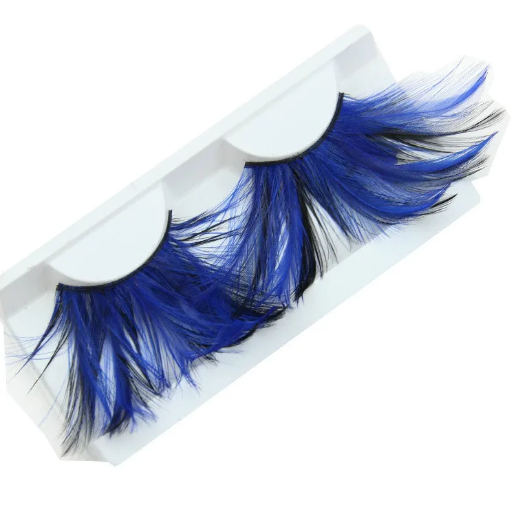 Wholesale New Colorful Artistic Exaggeration False Eyelash Feathers Masquerade Party Fake Eye Lashes 500pairs/lot free shipping