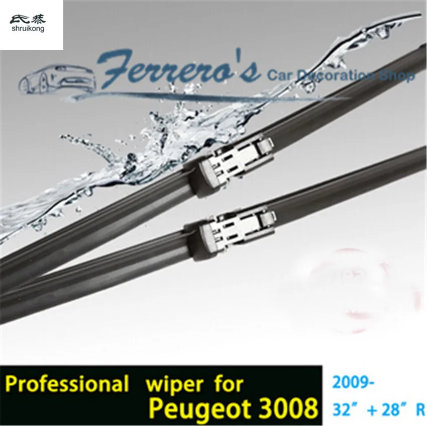 2PC Car Stickers Wiper Blades For 2009-2016 Peugeot 3008 MK1 32