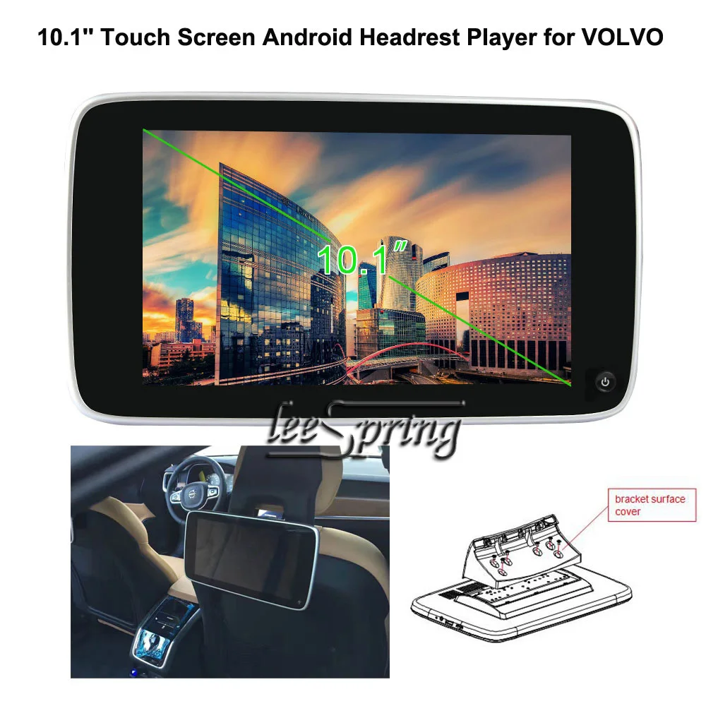 2pcs Car Monitor 10.1'' Ultra-thin Touch Screen Android Headrest Player for VOLVO