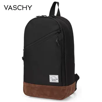 VASCHY Casual Mini Backpack Unisex Chest Pack Single Shoulder Convertible Sling Bag Cross Body Pack Outdoor Cycling Men Women