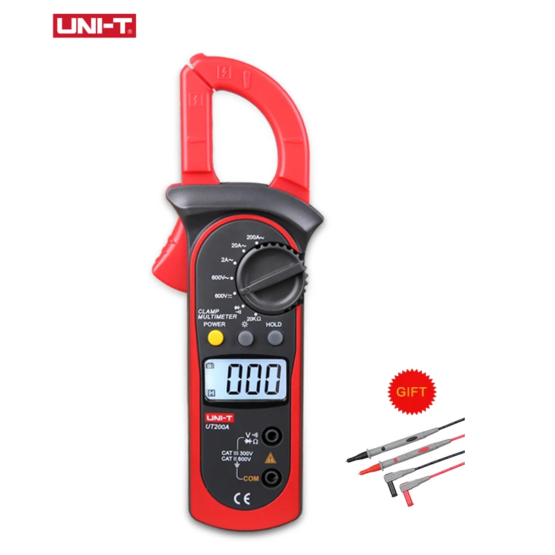 UNI-T UNI T Mini Digital Clamp Meter UT200A UT200B AC Current DC Voltage Tester Handheld Amper Meter Current Clamp Pincers