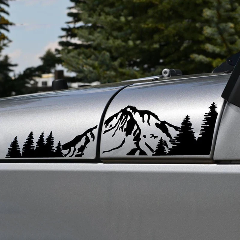 

2x Mountain Forest Left Right Vinyl Sticker Decal Fashion Funny Beauty Body Car Stickers Decals