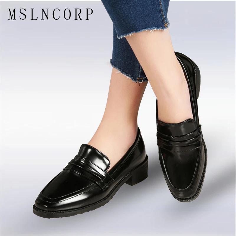 

plus size 34-43 New Flats British Style Oxford Shoes Women Spring Autumn Soft Leather Casual Shoes Comfortable Slip on Loafers