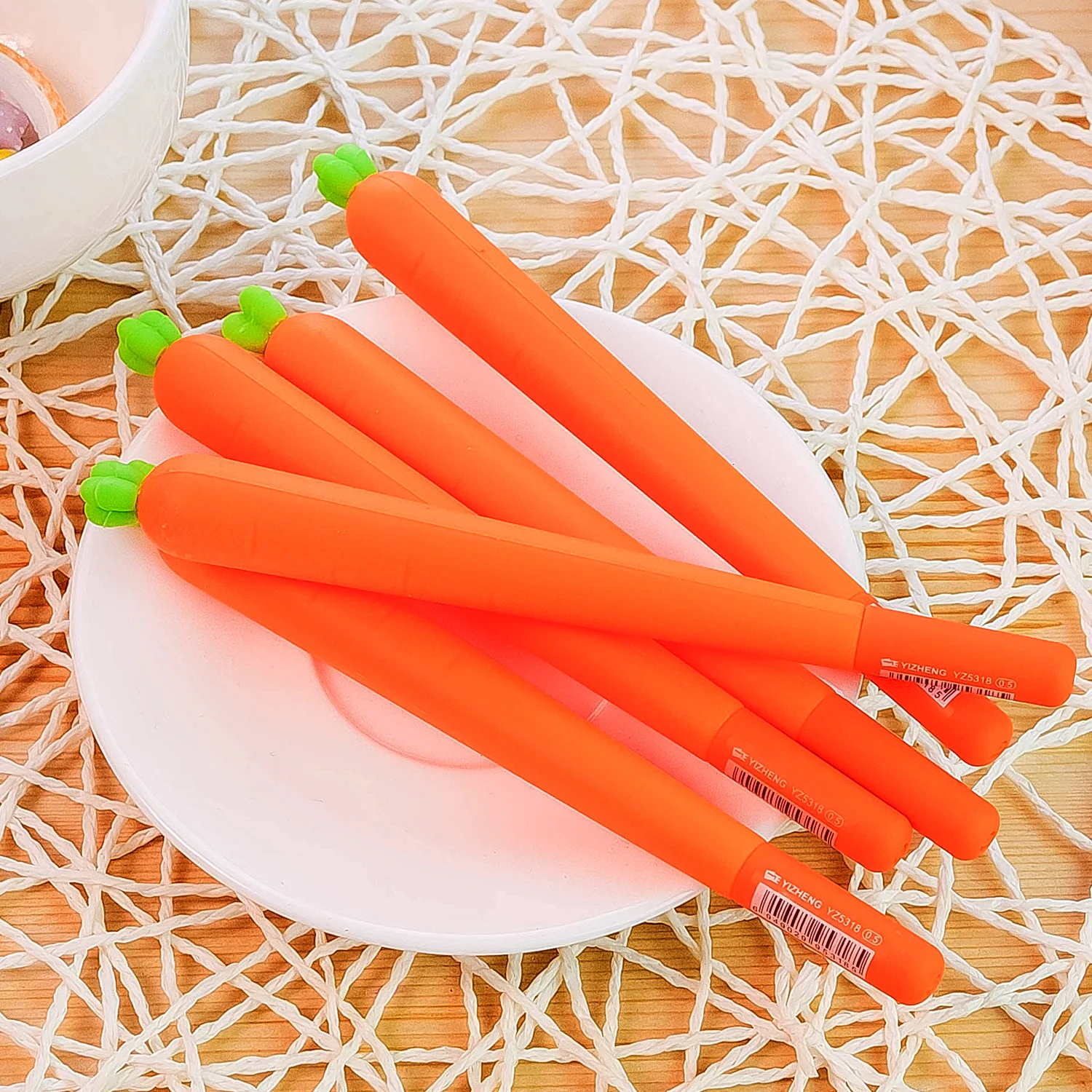 Jonvon Satone 30 Pcs Cute Super Sprouting Cartoon Carrot Neutral Pen Gel Korean Student Stationery 0.5 Water Pen School Supplies