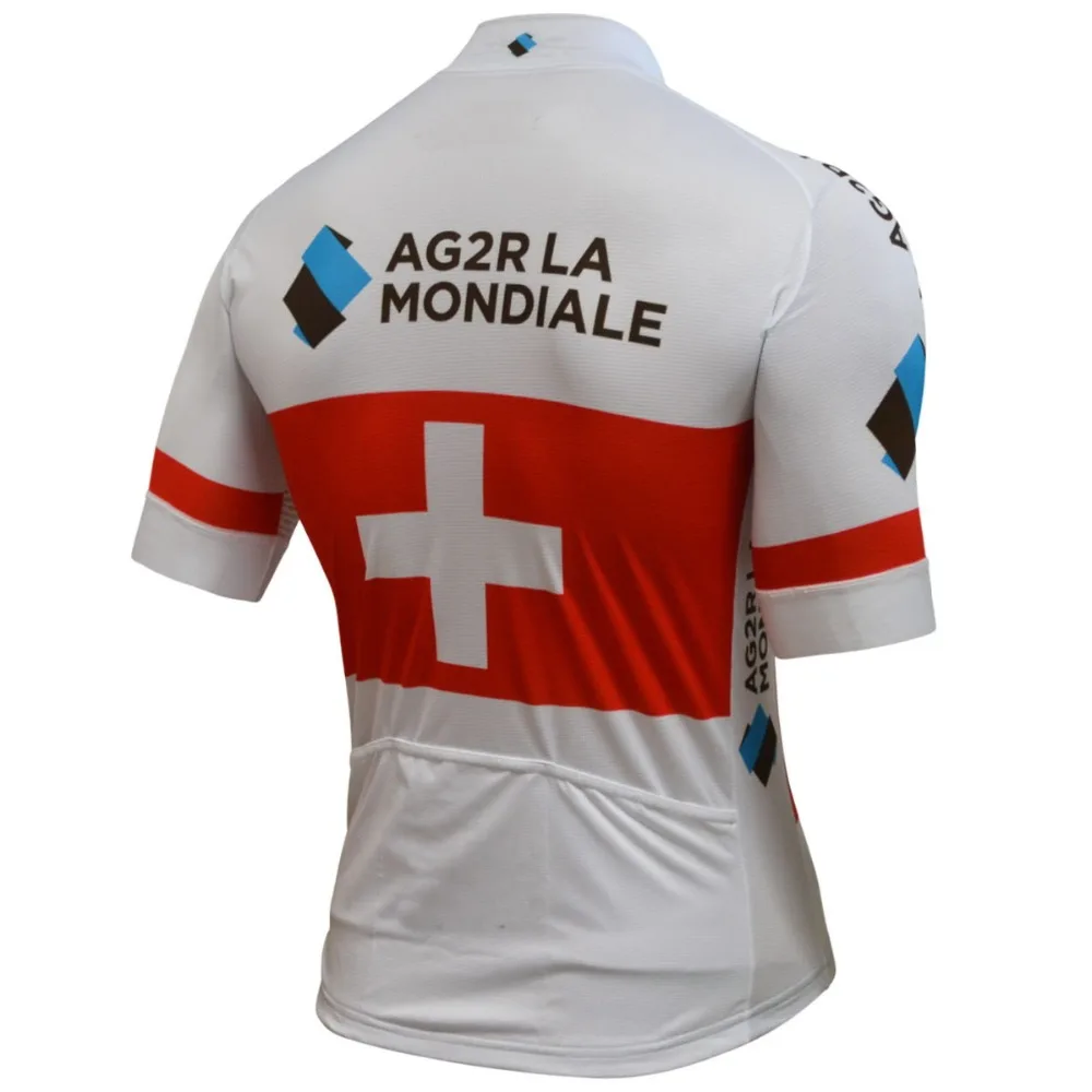 2018 AG2R  TEAM SWISS CHAMPION Men's Only Cycling Jersey Short Sleeve Bicycle Clothing Quick-Dry Riding Bike Ropa Ciclismo