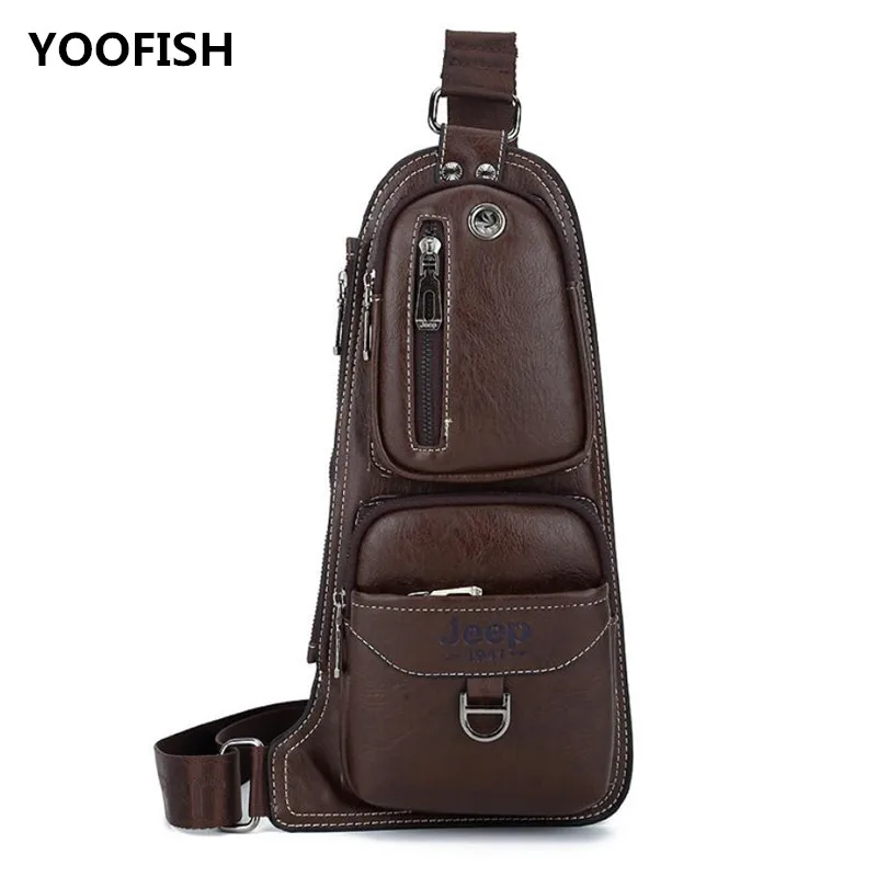 Requintado PU Chest Bag para homens, Sports Crossbody Bag, Leisure Fashion Shoulder Bag, Hot Sale, XZ-104