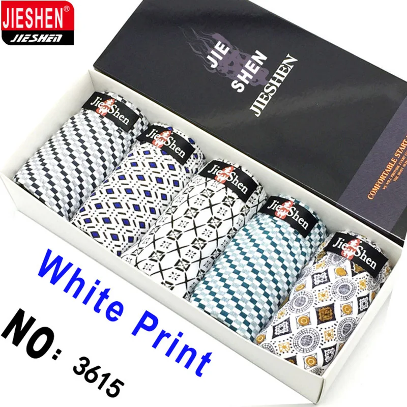 5 pieces boxed all cotton underwear ultra-large size men\'s briefs male 5 colors underpants underwear