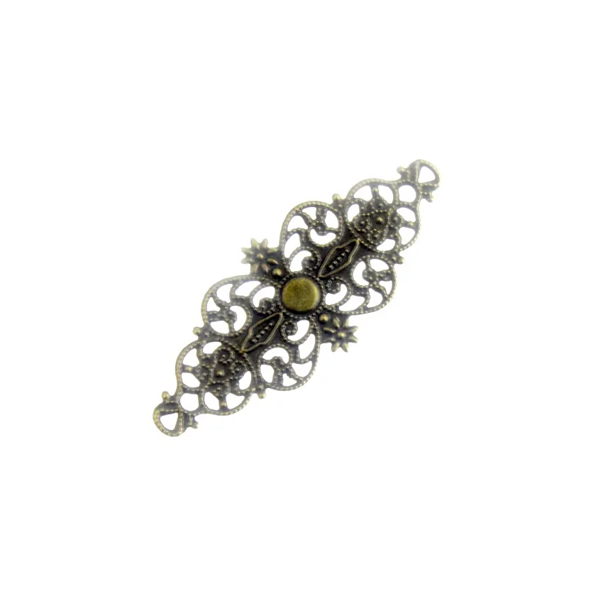 Retail 10PCS Antique Bronze Color Metal Filigree Wraps Connectors Crafts Gift Decoration DIY Jewelry Findings