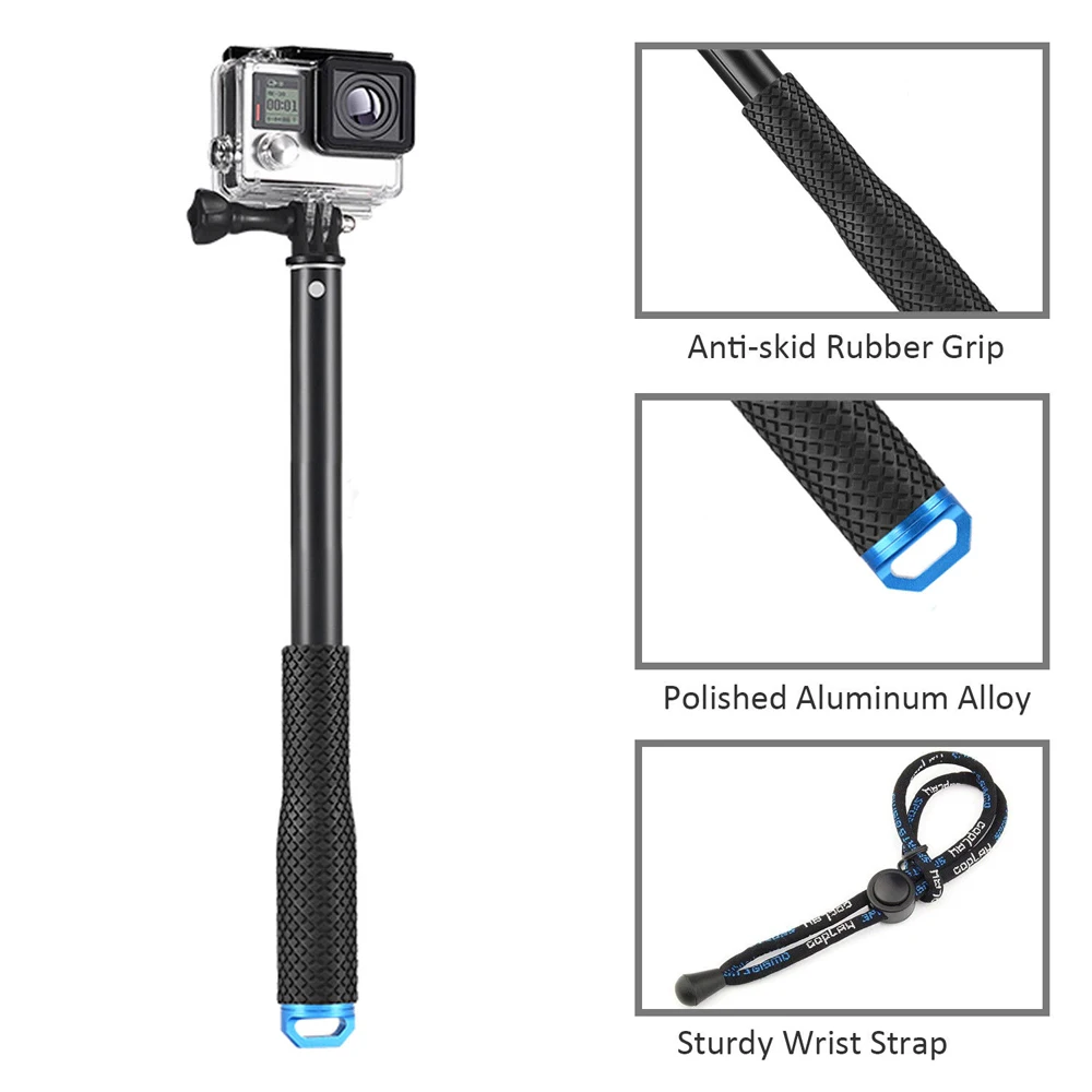 ขาตั้งกล้องอลูมิเนียมขนาด36นิ้วสำหรับ GoPro HERO 8 9 Black Silver SJCAM Sj7 Yi 4K