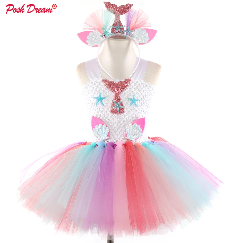 

POSH DREAM Cute Cartoon Flower Girls Cosplay Party Tutu Dresses Cartoon Easter Kids Girls Clothe Baby Birthday Dress for Girls