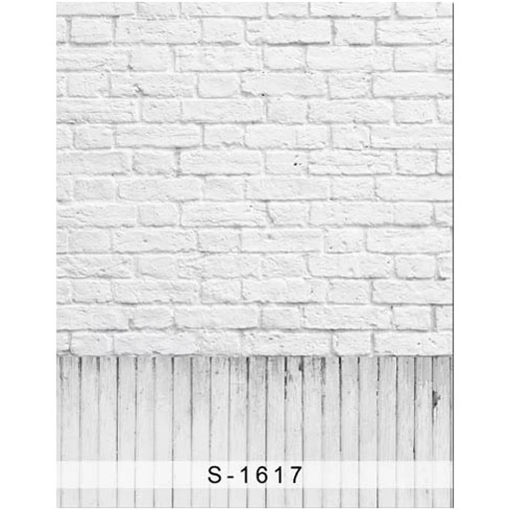 

White Brick Wall Background for Photo Studio Newborn Baby Photography Props Kids Children Photographic Backdrops Wooden Floor