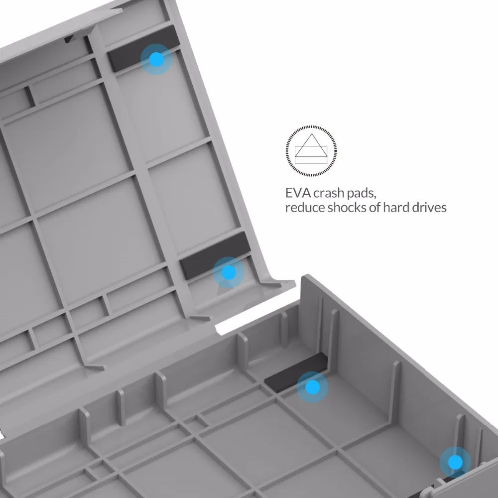 ORICO HDD ProtectIon Box Caja de almacenamiento externa de 3,5 pulgadas para HDD SSD con diseño de etiqueta a prueba de humedad