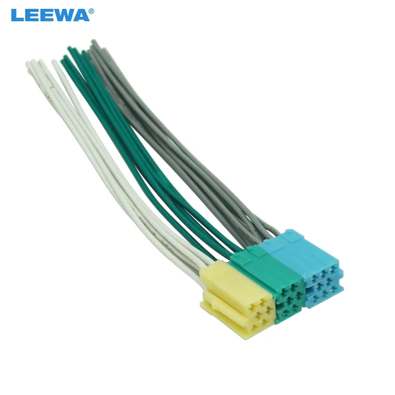 LEEWA 30PCS Car Radio Audio Wire Harness Adapter For Volkswagen Polo/Bora/Passat/Golf/Santana Skoda CD Power Wire Cable Plug