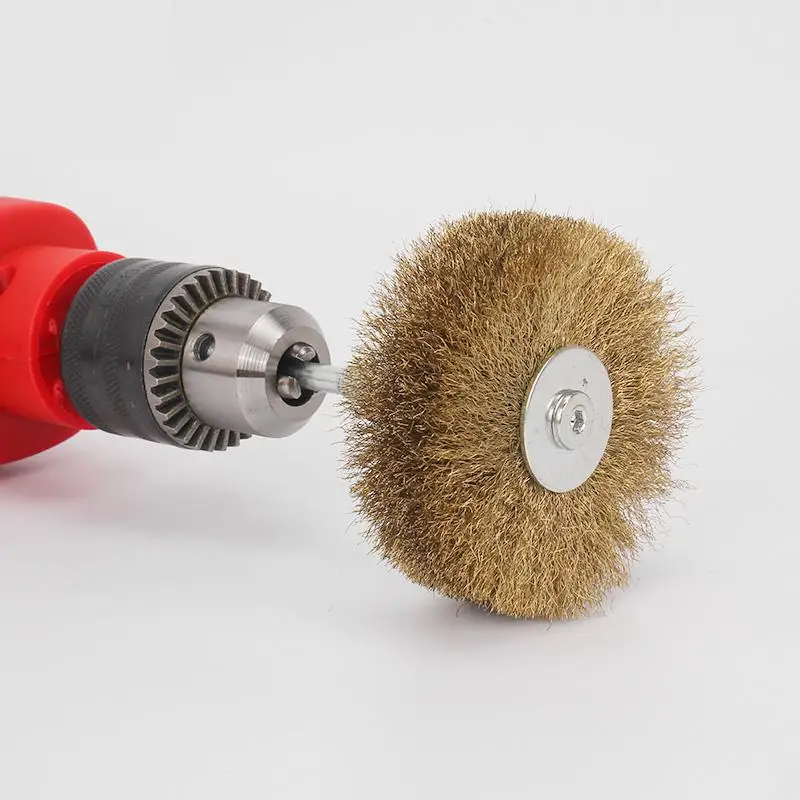 1Pc Polished Steel Wire Brush Wheel 80*6mm Wire Rust Grinding Petiole For Rotary Tool Electric Abrasive Tools