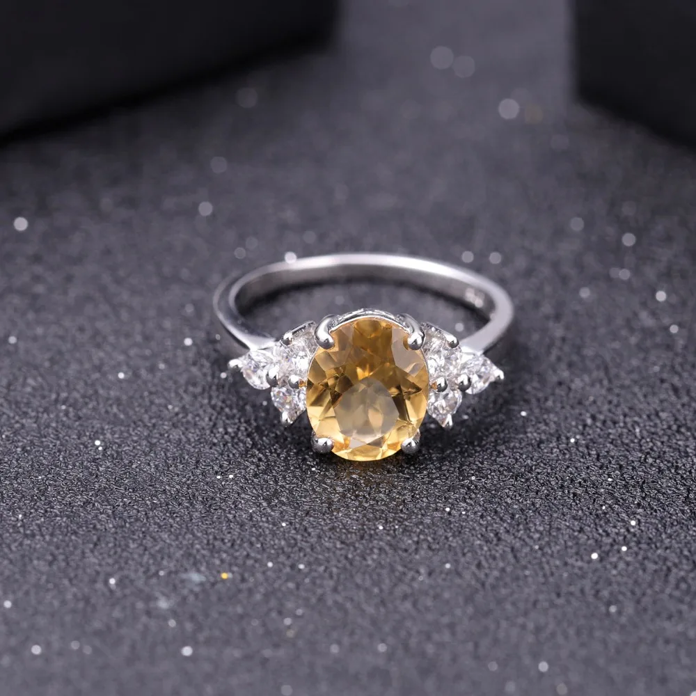 GEM'S BALLET Classic Oval 2.60Ct Natural Citrine Anniversary Rings For Women 925 Sterling Silver Gemstone Ring Fine Jewelry - Image 2