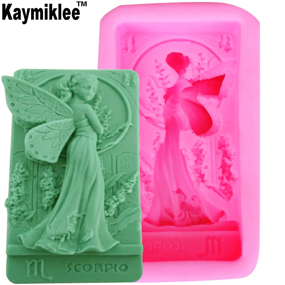 S014 Angels Girl Candle Moulds Soap Mold Kitchen-Baking Resin Silicone Form Home Decoration 3D DIY Clay Craft Wax-Making