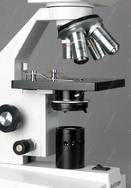 Vet High Power Binocular Microscope--AmScope Supplies 40X-2000X Vet High Power Binocular Microscope + 3MP Camera