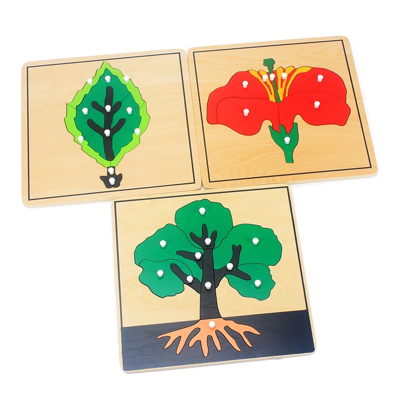 Matériaux Montessori pour bébé, puzzle en bois, jouets éducatifs, panneau de croissance des plantes, jouet en bois, apprentissage Tangram/puzzle pour tout-petits d'âge préscolaire