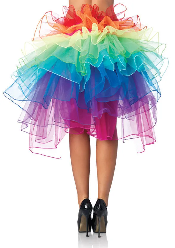 Women Clown Costumes Layered Organza Lace Rainbow Tutu Bustle Skirt Petticoat Casamento Birthday Party Decoration Supplies