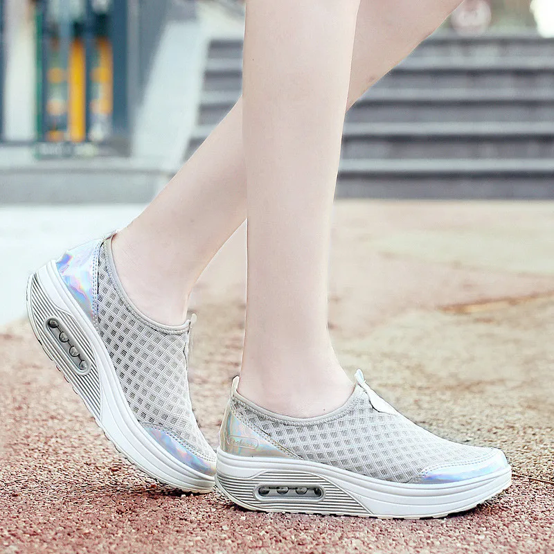 Women Flat Platform Breathable Shoes Woman Summer Zapatos Mujer Wedge Sneakers Comfortable Casual Walking Ladies Shoes WSH3280