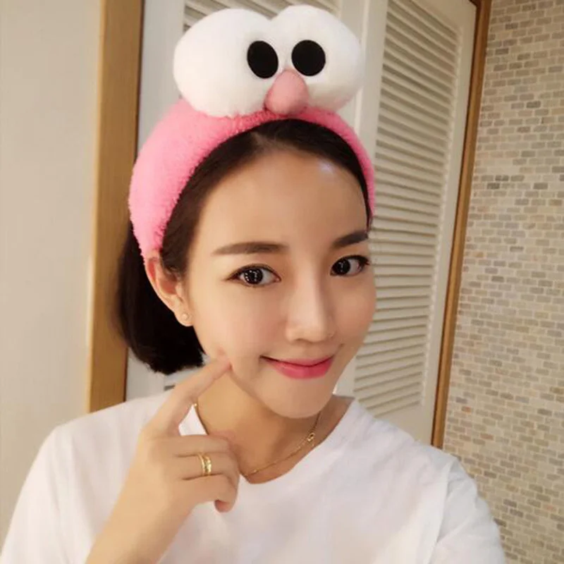 Cute Turban Korean Big Eyes Gargle Bath headband Face washing Hairbands SPA Make up Elastic soft Headbands