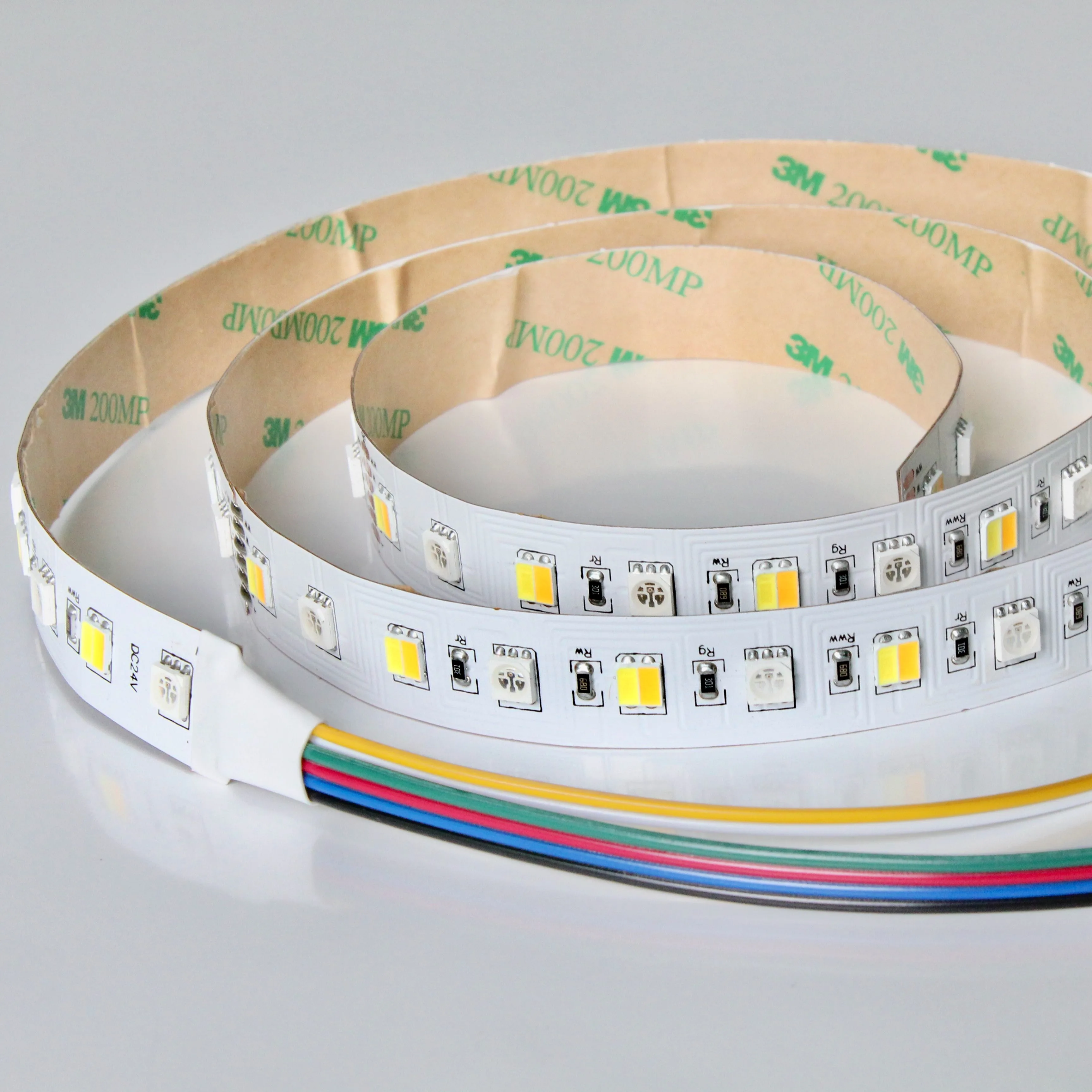 

5m a roll/ a lot, non-waterproof led rgb ww cw flexible strip light, 72pcs 5050 led per meter, 24v