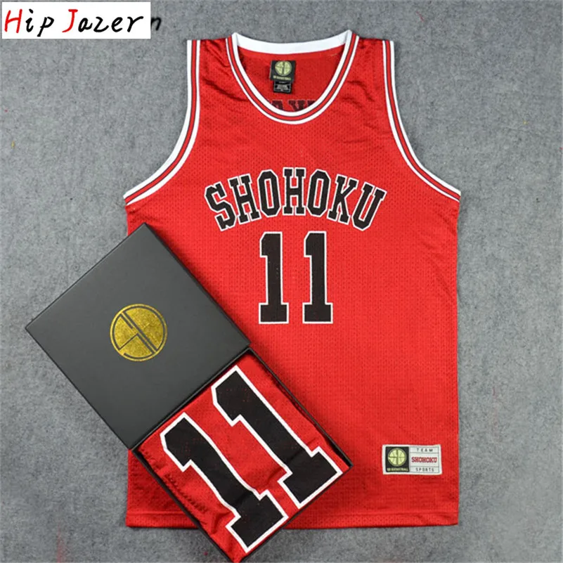 HipJazer Slam Cosplay  Shohoku 14Hisashi Mitsui  11# Rukawa Kaede Basketball Jersey Sport Wear  Basketball Hiphop Jerseys