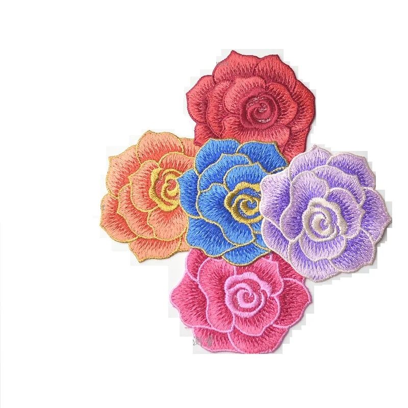 

Small Rose Embroidered Cloth Stickers Ethnic Style Flower Embroidery Accessories Personality Fashion Patch Stickers