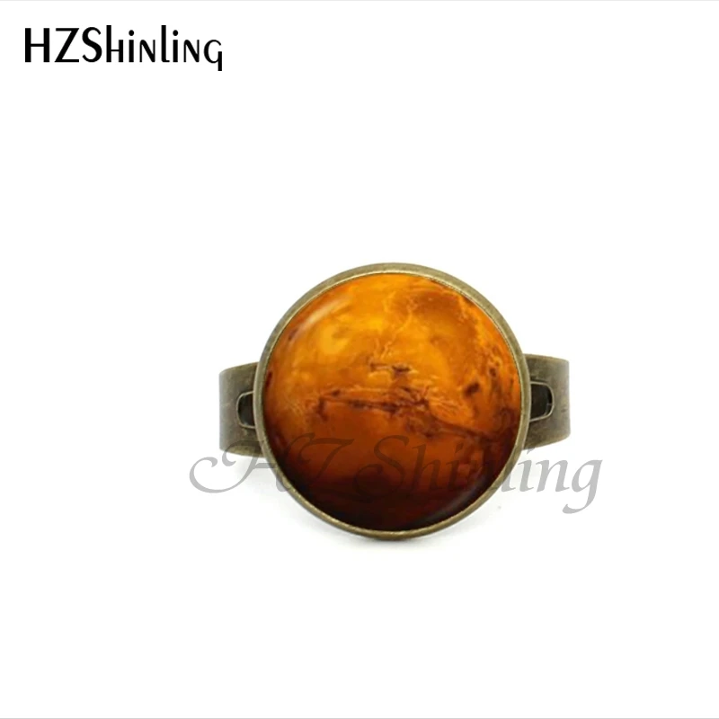 2017 New Style Jupiter Planet Ring Antique Bronze Round Glass Dome Adjustable Rings Uranus Jewelry Gifts Girl image 4