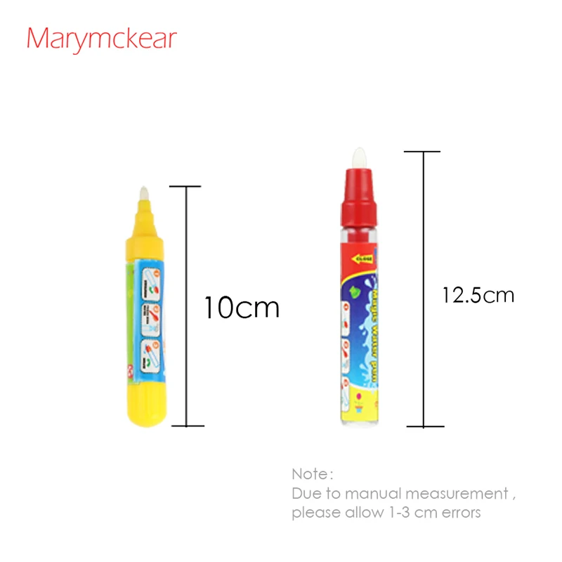 Magic Water Drawing Pen for Kids, sem tinta, sem produtos químicos, pintura Mat, livro, ferramenta de aprendizagem educacional, vermelho, azul, 2 tamanhos