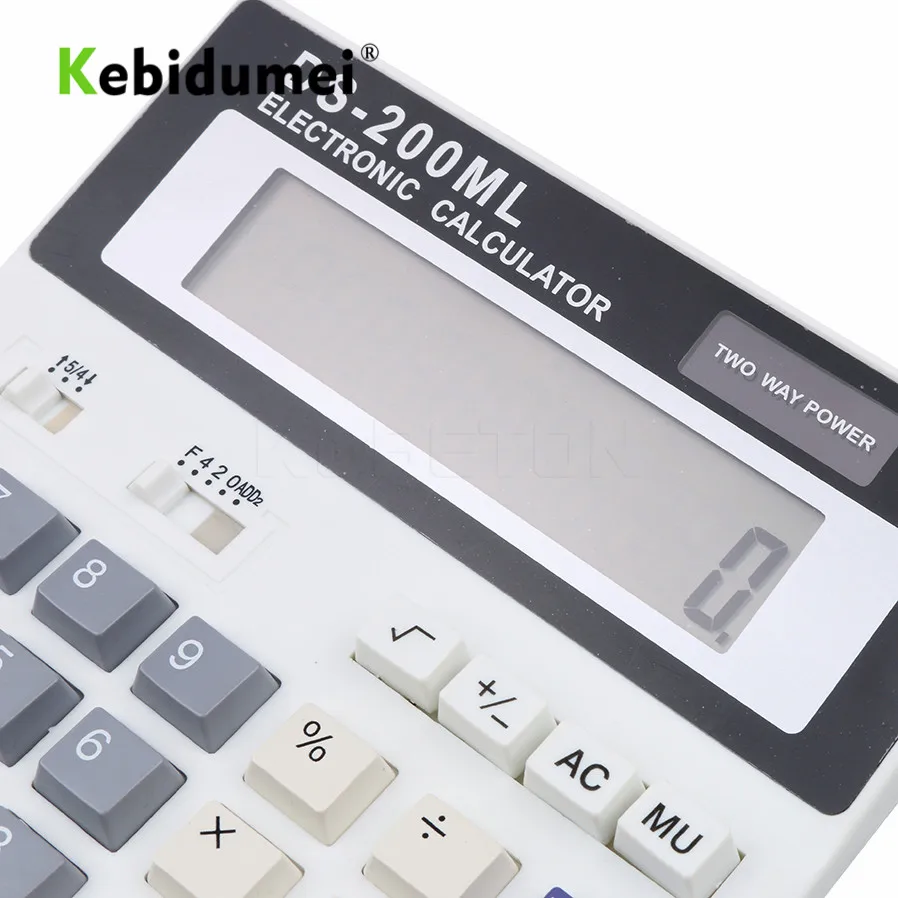 Kebidumei calculadora de escritório, botões grandes, teclas de computador, multifunções, bateria de computador, tamanhos com 12 dígitos