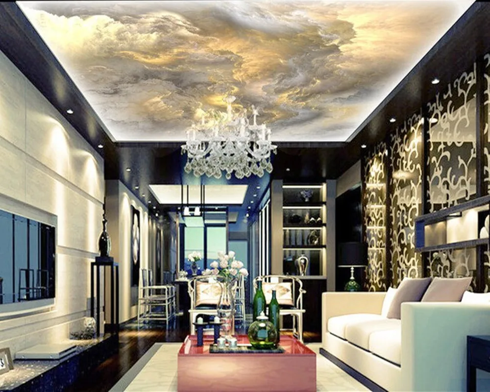 

Custom ceiling wallpaper, the sky is used for apartment, house, office or retail space background wall waterproof wallpaper