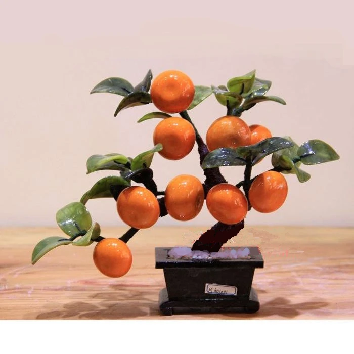 Jade pot 9 orange tree living room decor Home Furnishing jade ornaments crafts creative gifts